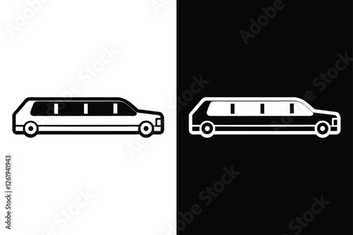 Modern Limousine Glyph Icon Collection