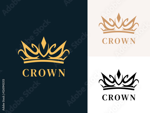 Luxury Crown Royal logo design. Crown logo design vector template