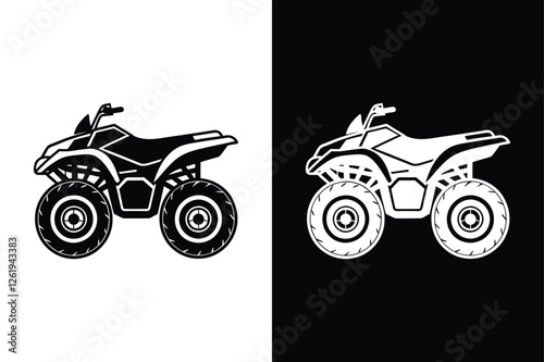 Stylish Quad Bike Flat Icon silhouette vector illustration photo