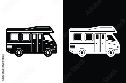 Flat Design RV Vector Illustrations