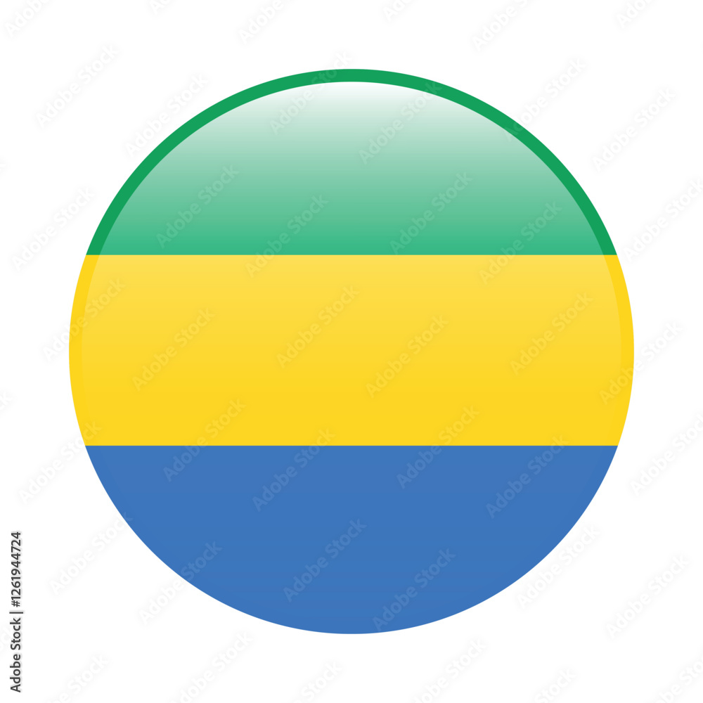 Gabon circle flag logo icon digital vector illustration Gabon circle flag logo icon digital vector illustration