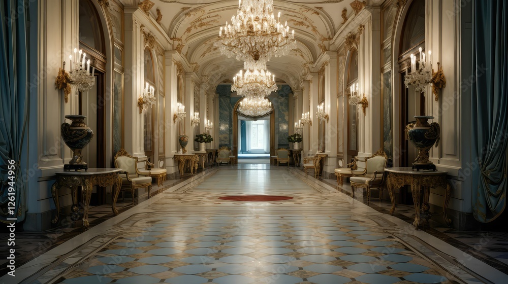 Obraz premium chandeliers corridor house