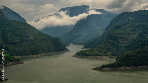 Another view of the Chivor Dam in Valle de Tenza, Boyacá, Colombia photo