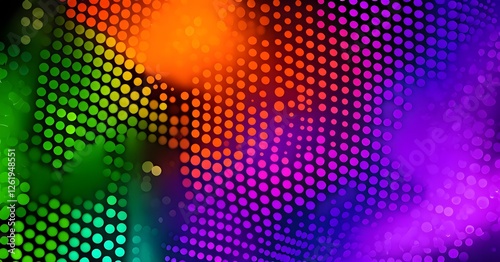 Wallpaper Mural striking multicolored dot matrix that creates an abstract background, blending vibrant hues in a seamless pattern Torontodigital.ca