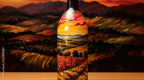 colors wine bottle painting photo