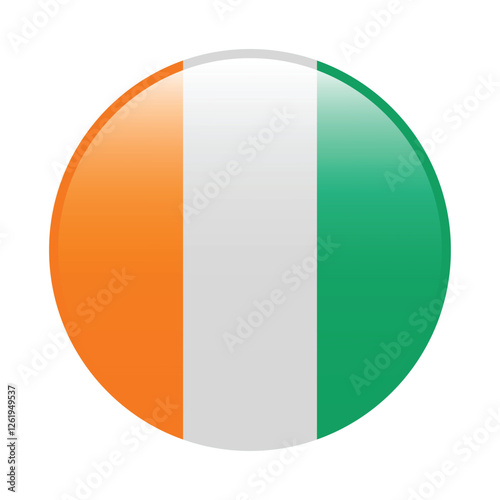 Free Download Cote d 'Ivoire circle flag logo icon digital vector illustration - GFXLoad