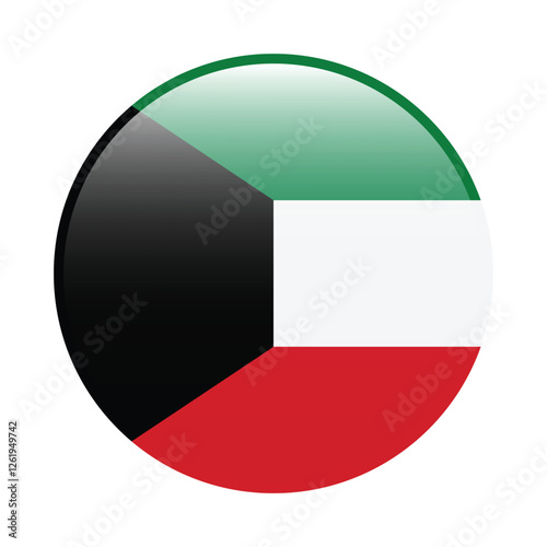 Free Download Kuwait circle flag logo icon digital vector illustration - GFXLoad