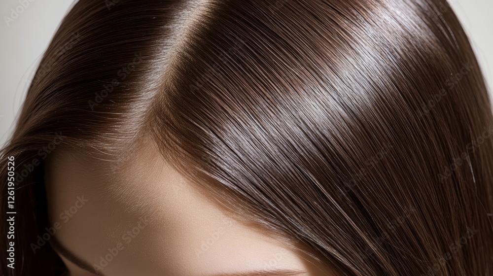 Obraz premium Sleek and Healthy Long Brown Hair Emphasizing Sophistication