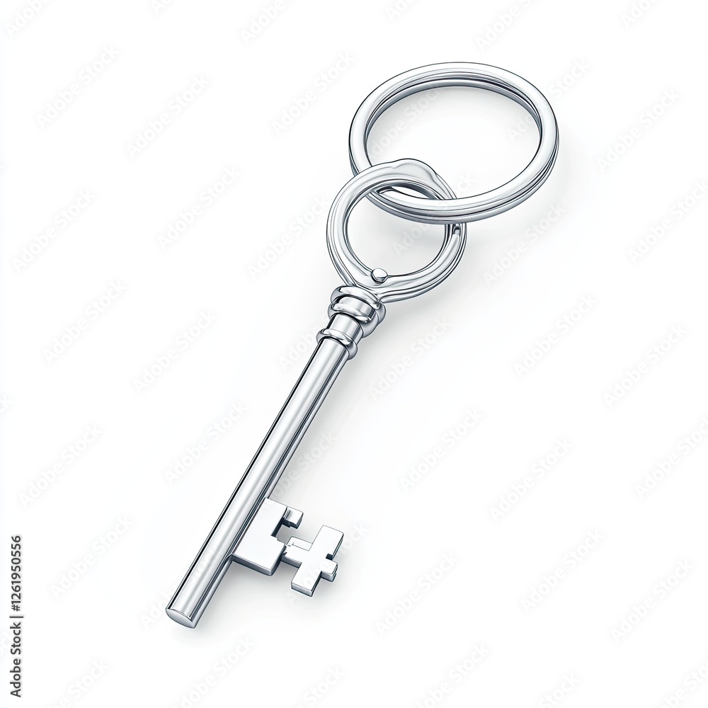 Antique Keyring Isolated on White