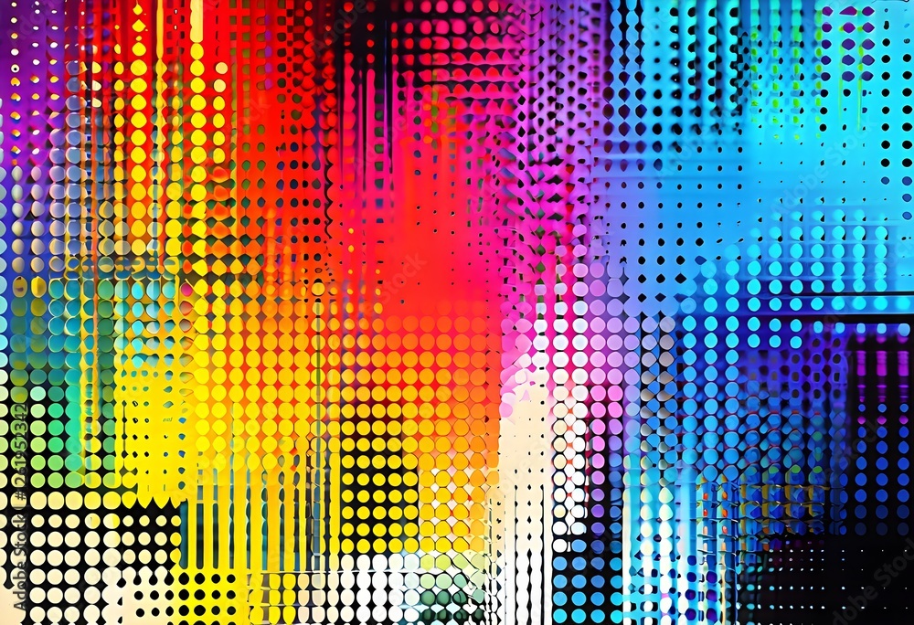 striking multicolored dot matrix that creates an abstract background, blending vibrant hues in a seamless pattern striking multicolored dot matrix that creates an abstract background, blending vibrant hues in a seamless pattern