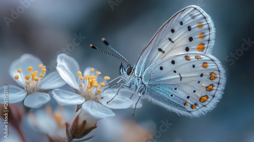Butterfly feeding on blossom, spring garden