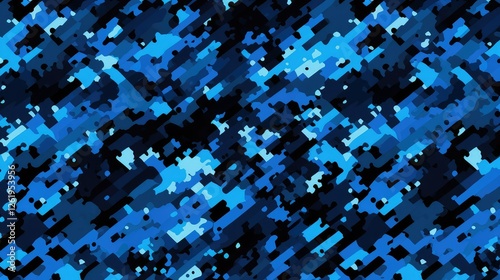 modern blue digital camo seamless