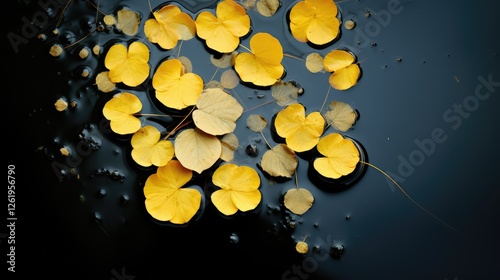 pd leaf floating on water photo