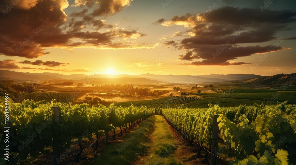 Fototapeta premium landscape vintage wine