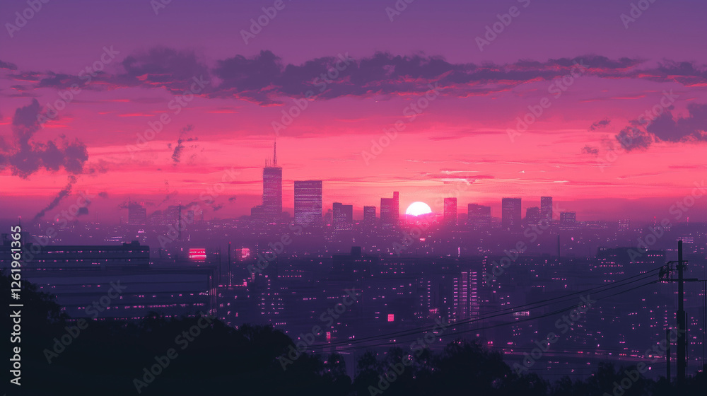 Fototapeta premium New York City skyline panorama at sunset