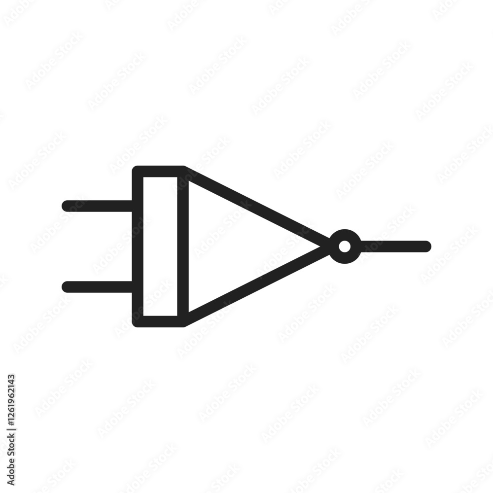 NOT Gate icon vector image. Suitable for mobile apps, web apps and print media. NOT Gate icon vector image. Suitable for mobile apps, web apps and print media.