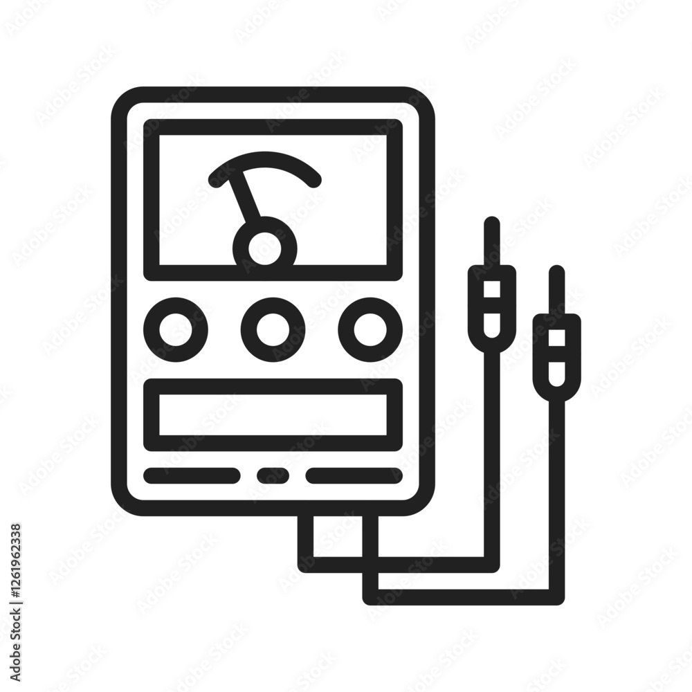 Ammeter icon vector image. Suitable for mobile apps, web apps and print media. Ammeter icon vector image. Suitable for mobile apps, web apps and print media.