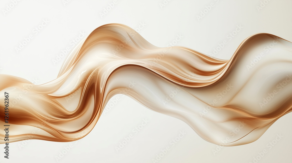 Silky, flowing lines with smooth transitions… A harmony of golden and beige tones, exuding elegance and movement. A minimalist and sophisticated background design.