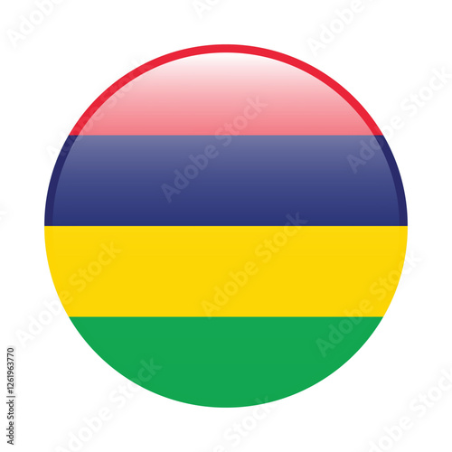 Mauritius flag circle icon vector illustration design