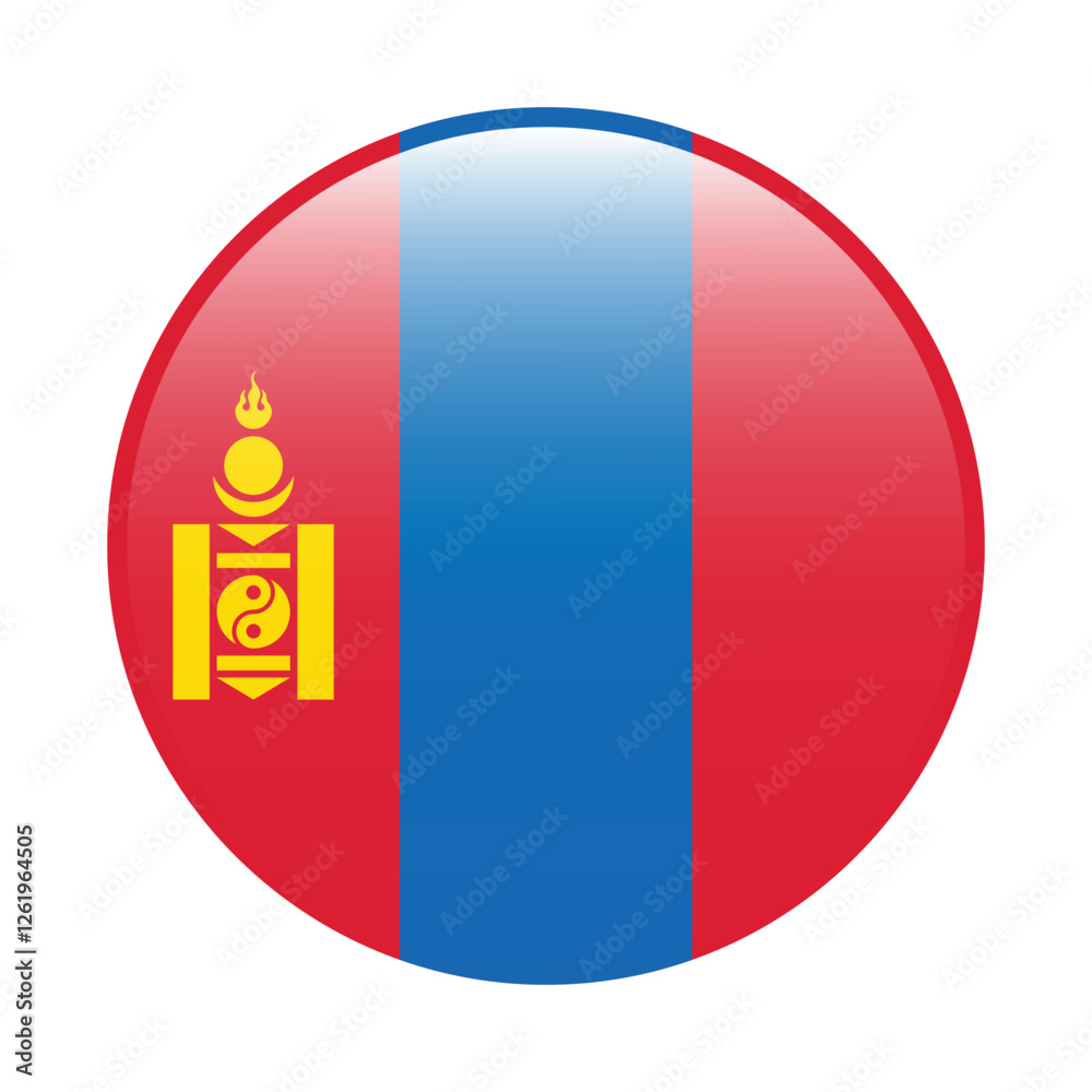 Mongolia flag circle icon vector illustration Mongolia flag circle icon vector illustration