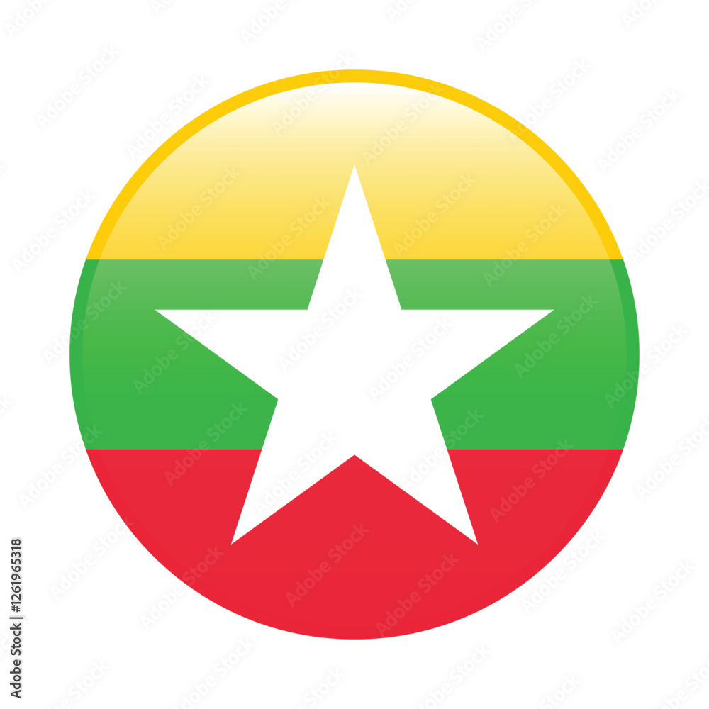 Myanmar flag circle icon vector illustration Myanmar flag circle icon vector illustration