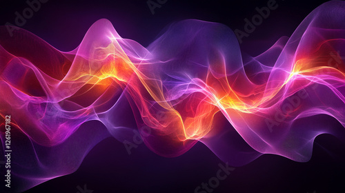 Fototapeta Naklejka Na Ścianę i Meble -  A vibrant, abstract representation of the future, showcasing a multiverse of evolving fractals, symbolizing digital technology, cybernetic advancements, and the chaos of future possibilities in a blur