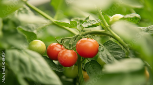 Ripe Cherry Tomatoes on Vin...