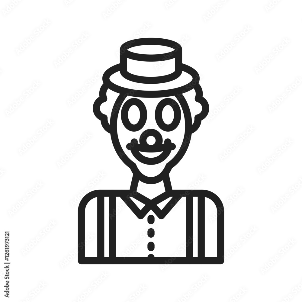 Clown icon vector image. Suitable for mobile apps, web apps and print media.