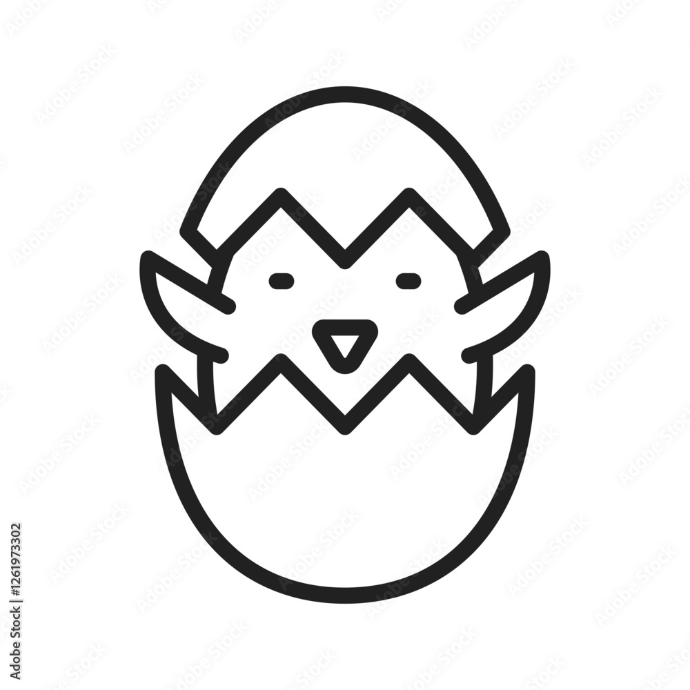 Hatched Egg icon vector image. Suitable for mobile apps, web apps and print media. Hatched Egg icon vector image. Suitable for mobile apps, web apps and print media.