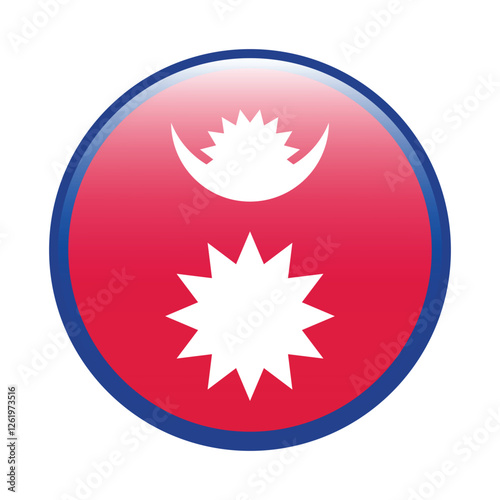Nepal flag circle icon vector illustration