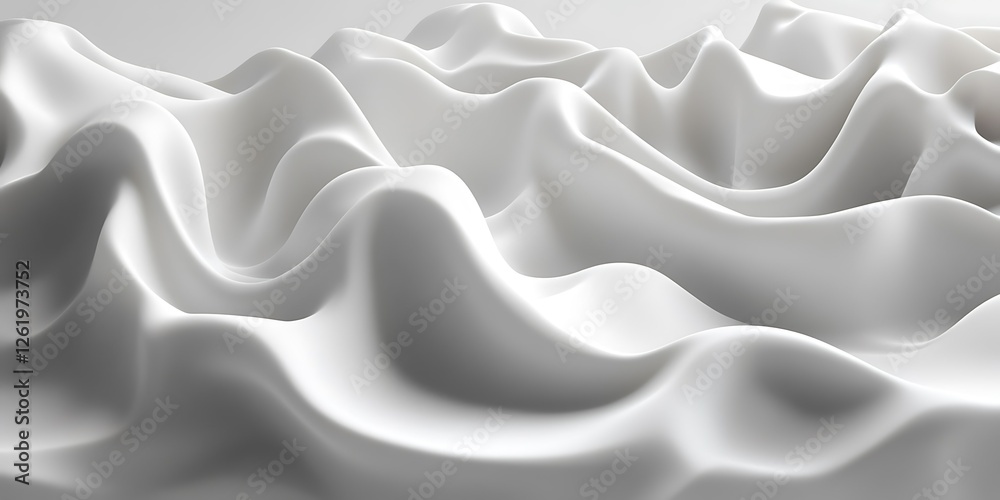 Fototapeta premium White fabric waves, abstract background, smooth texture, design element