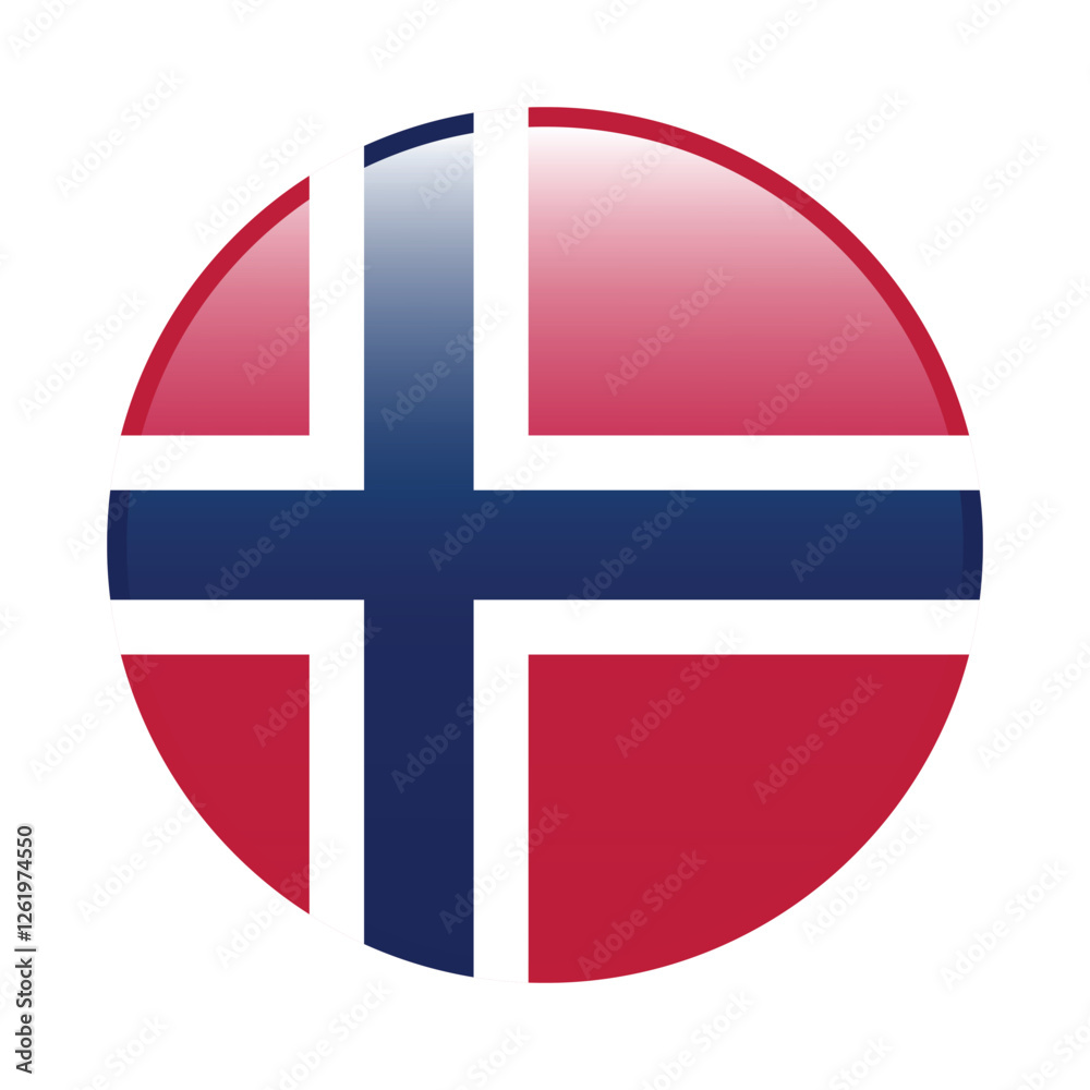 Fototapeta premium Norway flag circle icon vector illustration design