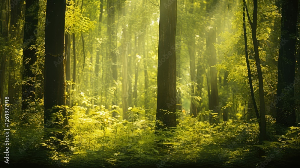 Obraz premium sunlight green gold background