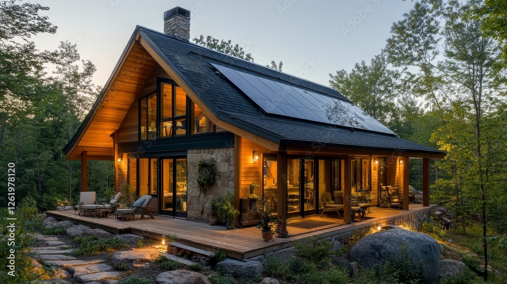 Cozy Cabin Retreat with Solar Panels and Natural Surroundings Cozy Cabin Retreat with Solar Panels and Natural Surroundings
