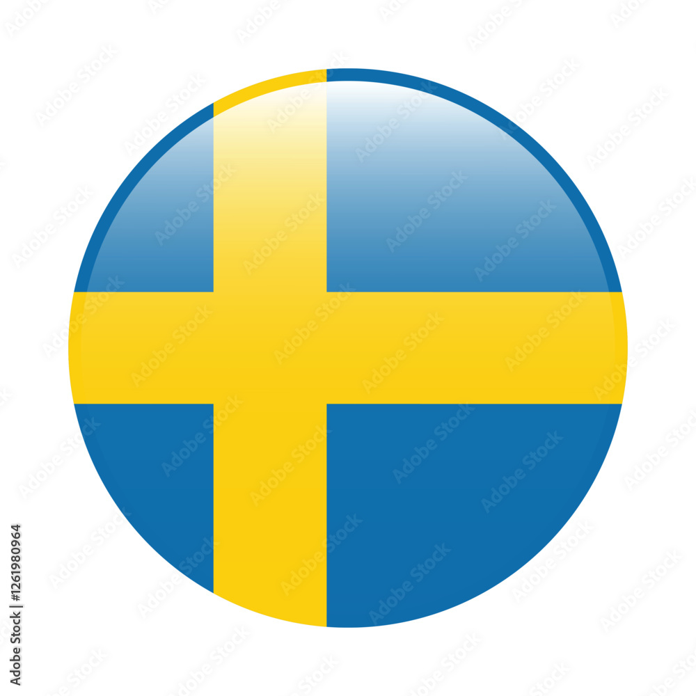 Sweden flag circle icon vector illustration Sweden flag circle icon vector illustration