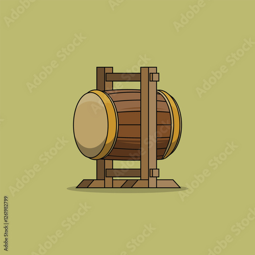 cartoon vector flat illustration of moslem drum bedug