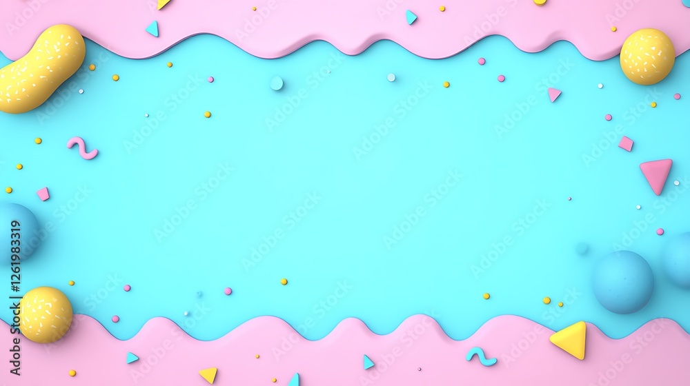Pastel Background with Shapes and Candy Like Objects Pastel Background with Shapes and Candy Like Objects