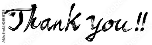 筆で描いたthank youの文字