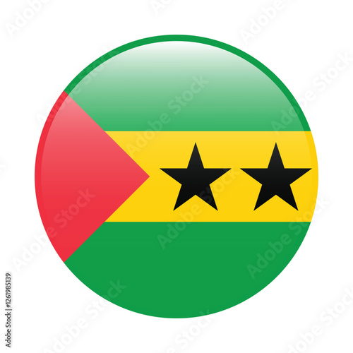 SAO Tome and Principe flag circle icon vector illustration