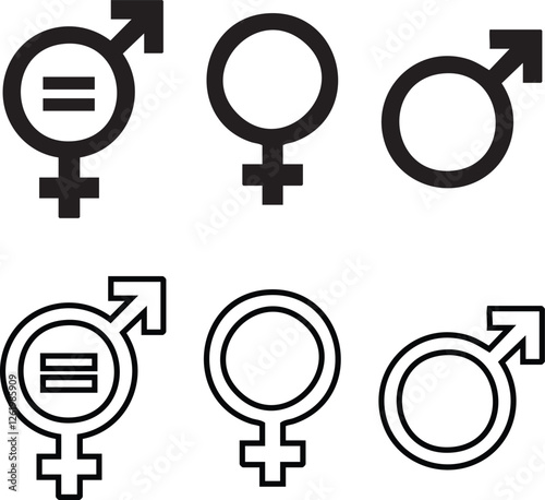 Gender equality Icon, Gender equal sing symbol vector Illustration Eps 10