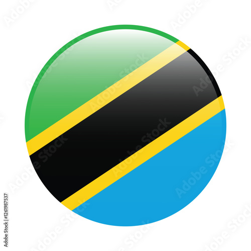 Free Download Tanzania circle flag logo icon digital vector illustration - GFXLoad