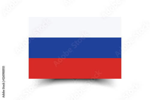 Russia flag. Flag of Russia. The official ratio. Flag icon. Standard color. Standard size. A rectangular flag. Computer illustration. Digital illustration. Vector illustration.