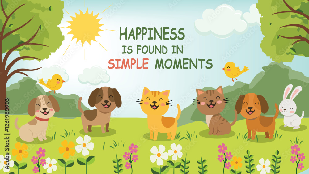 Naklejka premium Happiness Is Found in Simple Moments