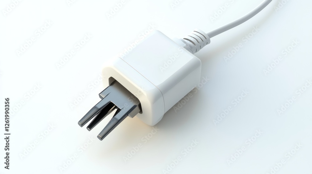 White electrical plug on plain background White electrical plug on plain background