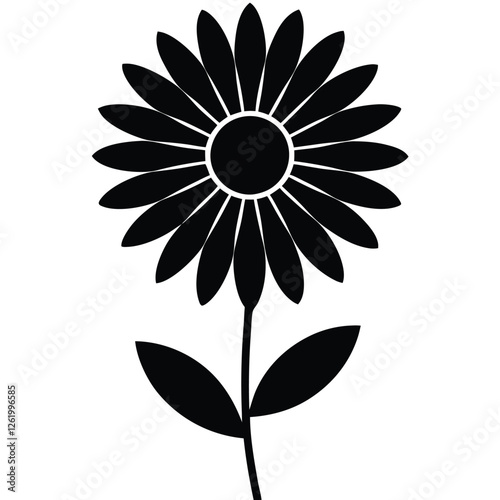 Beautiful Daisy Flower Vector – Simple Floral Illustration, Silhouette vector file of a Elegant Daisy Flower 
