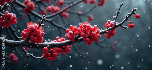 red berries on snow