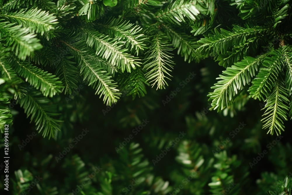 Vibrant pine branches with dense foliage and a soft bokeh effect in the background. Vibrant pine branches with dense foliage and a soft bokeh effect in the background.