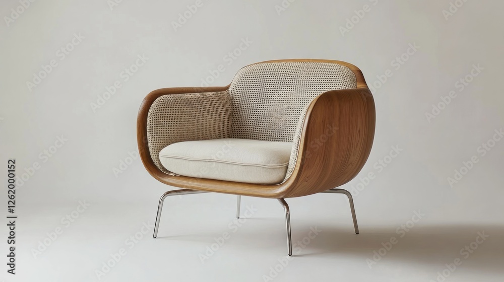 Modern Wooden Armchair in Studio Setting Modern Wooden Armchair in Studio Setting