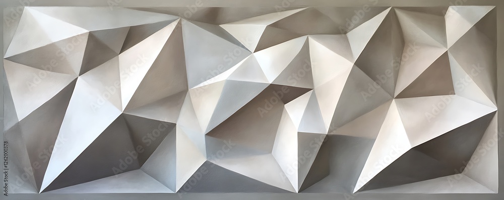 Obraz premium A modern abstract sculpture featuring intricate geometric shapes and sharp angles, creating a dynamic visual experience