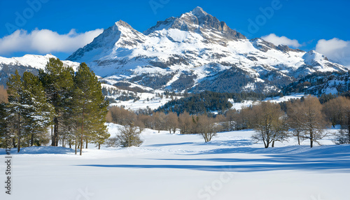 Wallpaper Mural Majestic snow-capped Alps mountain range under a vibrant blue sky, winter wonderland scene. Torontodigital.ca